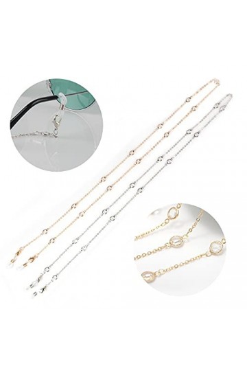 Zeayebsr 2 Pcs Chaîne Lunettes Femmes, Chaînes de Lunettes cordon lunettes femme Élégant Retenue de Lunettes Perles Support d