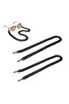 Borsgye Sourcingmap Lot de 2 chaînes de lunettes en acrylique Noir