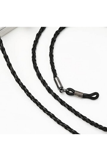 OMNIOF Chaînes de Lunettes Sangle de Lunettes for Femmes Chaînes de Masque antidérapantes tressées Noires Cordon de Lunettes 