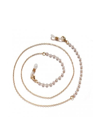 KEMUDO Chaînes Sangle De Lunettes for Femmes Chaîne De Cou En Métal Perlé Simple Élégant Lunettes De Retenue Lunettes Cordon 