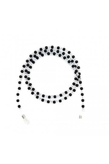 KEMUDO Chaînes Sangle de Lunettes for Femmes Noir et Blanc Perle Lunettes retenue Mode Lunettes Cordon Color : Black+Pearl, 