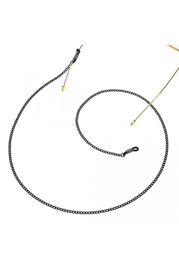 KEMUDO Bracelet Chaînes De Lunettes for Femmes Collier en Métal Noir Anti-Perte Élégant Lunettes De Soleil Sangles Lunettes C