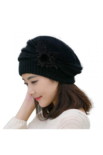 Fashion Womens Fleur Tricot Bonnet Crochet Hat Winter Warm Cap Beret Enfant Aventurier Bonnet X Bonnet Femme Hiver