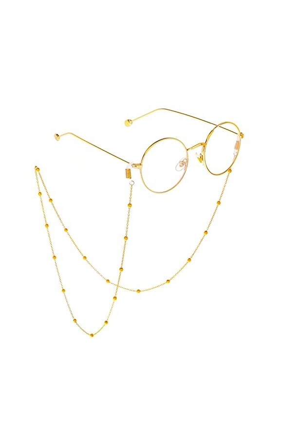 KEMUDO Chaînes de lunettes de lunettes for femmes Sangles de lunettes de soleil élégantes Cordon de lunettes Color : Or, Siz