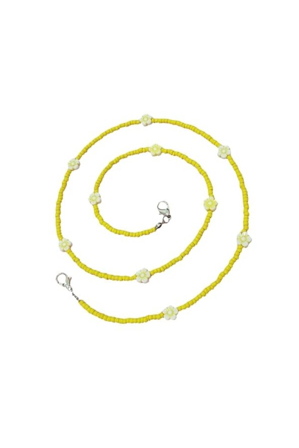 CRILSTYLEO Masque Aux Fleurs De Perles De Riz Chaîne De Lanière Chaîne De Collier De Lunettes Lanière Perlée Support De Colli