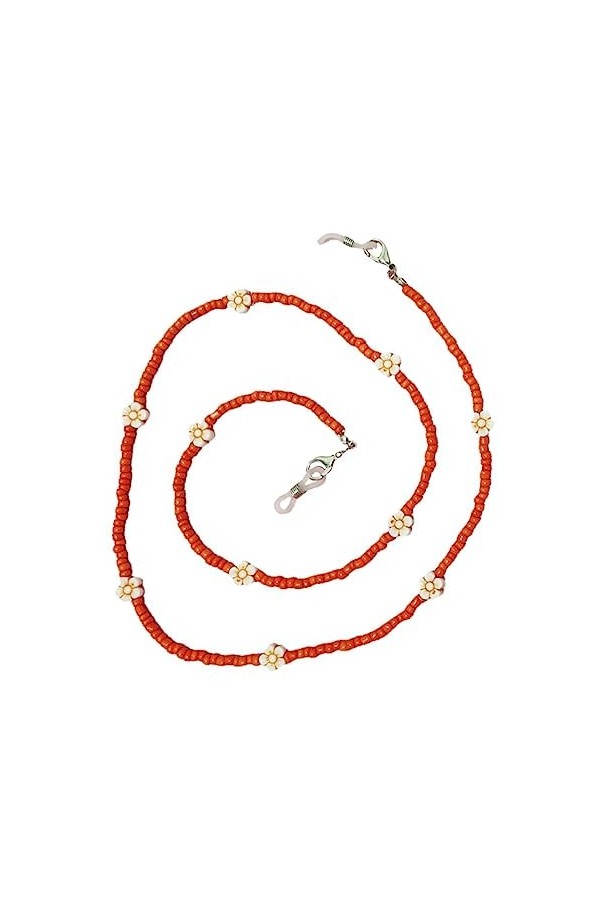 CRILSTYLEO Masque Aux Fleurs De Perles De Riz Chaîne De Lanière Chaîne De Collier De Lunettes Lanière Perlée Support De Colli