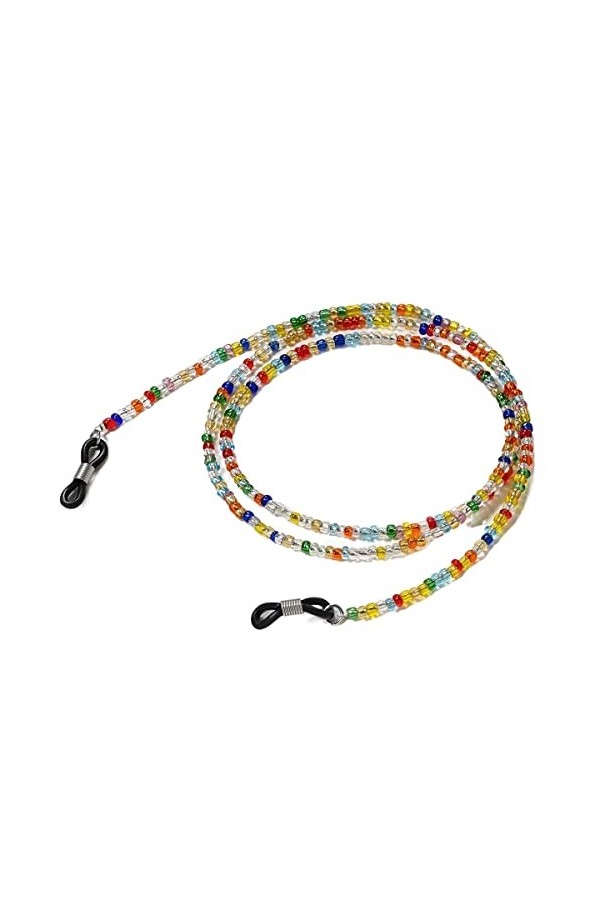 KEMUDO Lunettes Chaînes De Lunettes for Femmes Coloré Perlé Masque Longe Rétro Mode Lunettes Cordon
