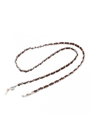 KEMUDO Chaînes de lunettes Lanière de lunettes pour femmes Deux tons Anti-perte Double chaîne élégante porte-cordon couleur 