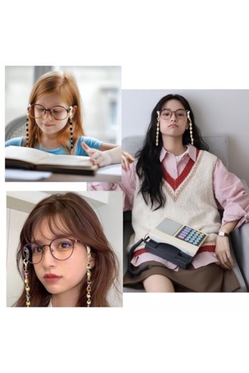 PLABBDPL 3 Pcs Chaîne de Lunettes Femmes Perlée, Lanière de Lunettes,Cordon Lunettes Perles pour Lunettes pour Lunettes, Lune