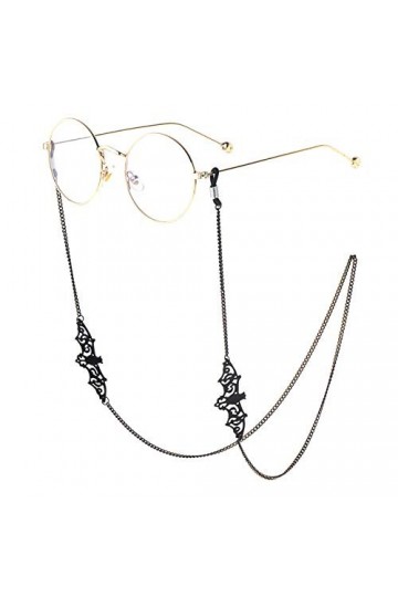 SOONHUA Cordon Lunettes,Chaîne à lunettes en forme de chauve souris En métal Fait à la main Cordon de serrage pour les lunett