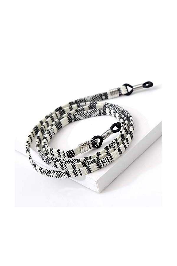 Jurxy Lot de 6 Chaine de Lunettes Grosse Coton Lunettes Chaine Sport Bandeaux de Lunettes en Chaînes Lunettes Cou Cordon Verr