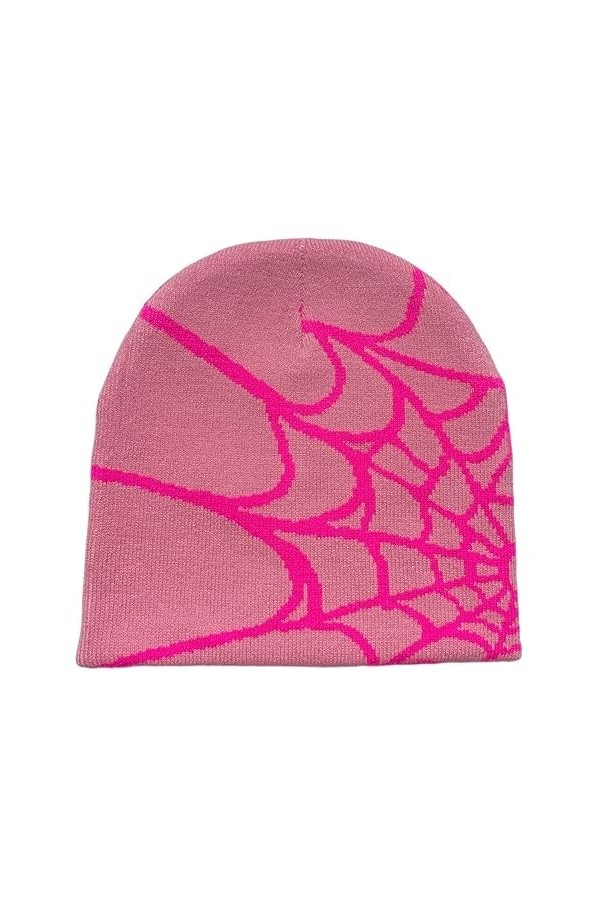 Bonnet Y2k Bonnet Tricoté en Toile Daraignée Casquettes dhiver Gothiques Chaudes Et Douces Casquette Gothique pour Femmes E