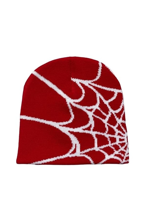 Bonnet Y2k Bonnet Tricoté en Toile Daraignée Casquettes dhiver Gothiques Chaudes Et Douces Casquette Gothique pour Femmes E