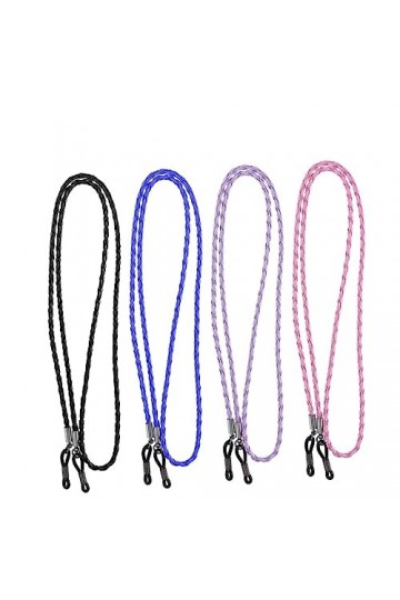 UKCOCO 4Pcs En Cuir Visage Bandanas Titulaire Collier De Lunettes De Soleil Tressé Lunettes De Soleil Landyard Face Cover Cha