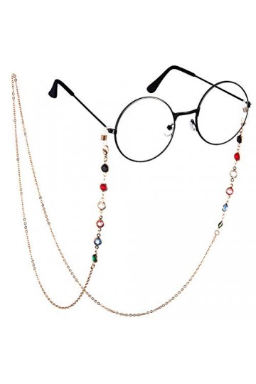 GOTOTOP Chaînes de Lunettes, Cordons de Lunettes, Longes de Lunettes de Lecture, Métal Durable + Caoutchouc, Perles Colorées 