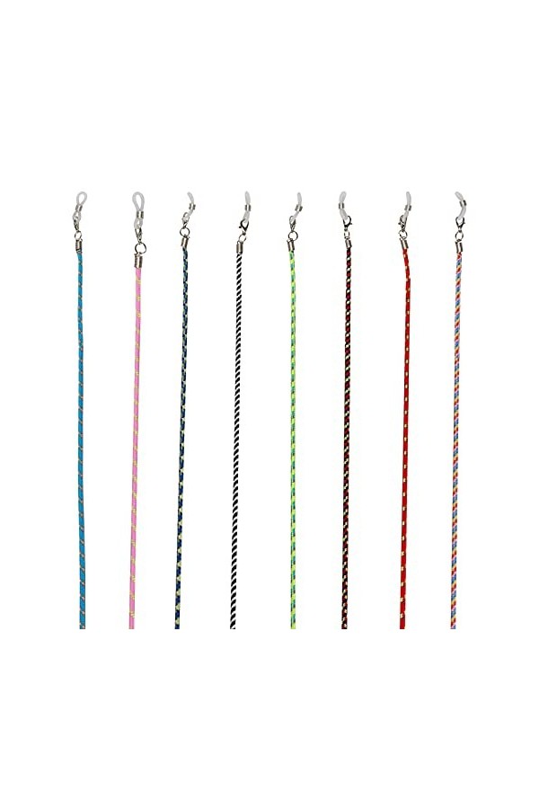 Zeayebsr Cordon Lunettes 8 Pièces, coloré Chaîne Lunettes de Soleil, Universel Lunettes Sangle,Couverture de Visage Lanière,S