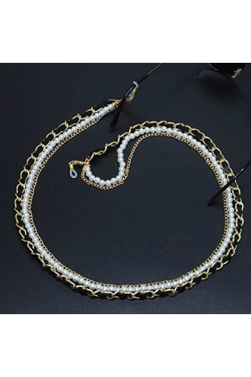 REQAG 1 pièce chaîne de lunettes, cordon de lunettes, chaîne de lunettes pour lunettes de soleil lunettes de lecture or 