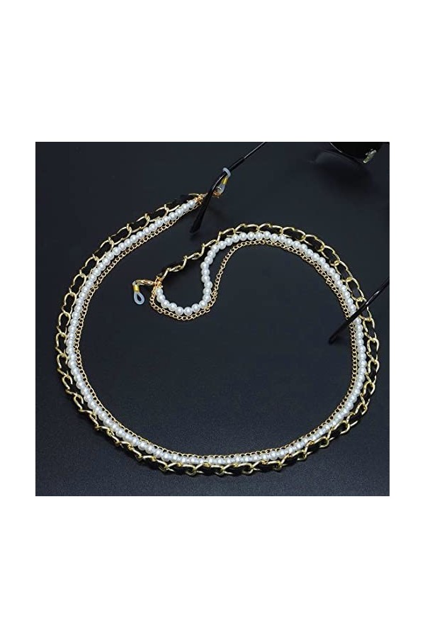 REQAG 1 pièce chaîne de lunettes, cordon de lunettes, chaîne de lunettes pour lunettes de soleil lunettes de lecture or 