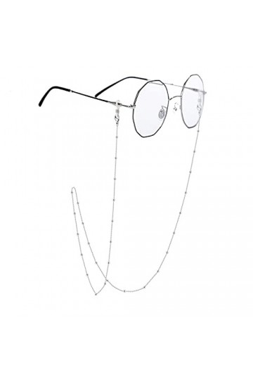 Chaîne de lunettes pour homme et femme – Sangle de lunettes de soleil, cordon anti-perte pour lunettes de vue, 1 - Perle arg
