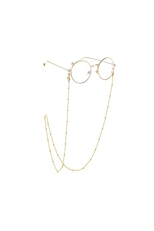 Chaîne de lunettes pour homme et femme – Sangle de lunettes de soleil, cordon anti-perte pour lunettes de vue, 1 - Perle arg