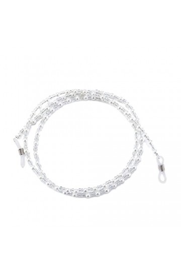 ZORZA Chaînes Lunettes lanière for Femmes Lunettes perlées Cordon lanière élégante Lunettes chaîne Porte-chaîne Color : Blan