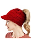 WKTRSM Bonnets Femme Hiver Chapeaux Tricotés Cap Chaud Beanie Caps Baggy Crochet Ski Tricot Bonnet Chapeau Rouge 