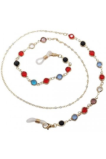 KEMUDO Longe de lunettes Sangle de lunettes for femmes Chaînes de masque de perles colorées Cordon de lunettes élégant