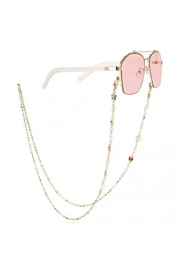 EVSER Longe Lunettes chaînes for Femmes Ellipse Coeur Perle Lunettes retenue élégant Lunettes Cordon Color : Ellipse+Pearl, 