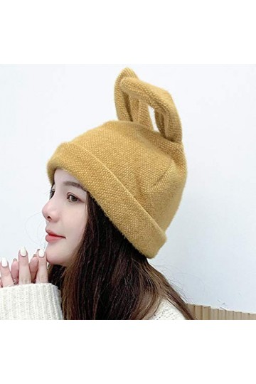 Lius Femmes Hiver Tricot Bonnet Chapeau Mignon Lapin Oreilles de Lapin crâne Casquette fête Oreille Plus Chaud
