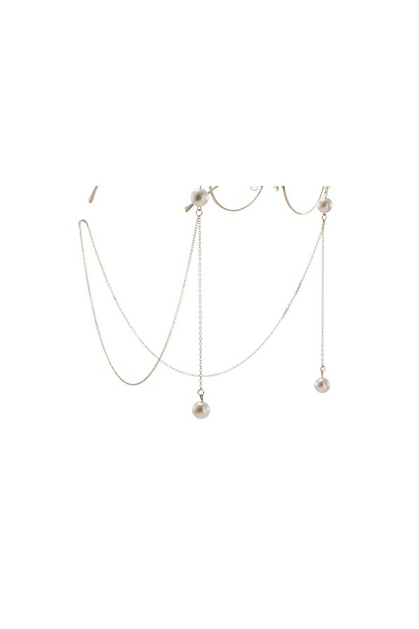 JIADELI Chaînes Lunettes lanière for Femmes Pendentif Perle Autour du Cou Sangle élégant Lunettes Cordon Color : Argent, Siz