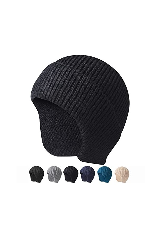 Arcweg Tricot Bonnet Chapeaux Hiver Hommes Femmes Chaud Tricot oreillette Chapeau Extensible Coupe-Vent Tricot crâne Casquett