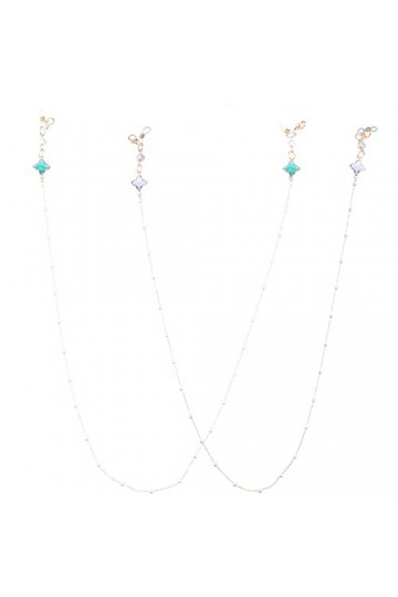 SOIMISS 2 Pièces Rallonge de Sangle Sangles Perlées Porte-Lunettes Anti-Visage Chaîne Suspendue Cordon de Recouvrement Anti-P