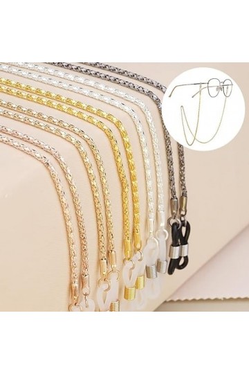 SOREZE 70m Unisexe Lunettes de Soleil lanière Sangle Collier métal Lunettes Lunettes chaîne Cordon Lunettes de Lecture réglab