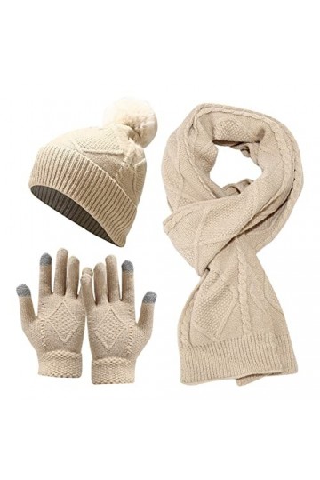 Chapeau Coupe Chapeau Adulte Gants écharpe Tricot tricoté Hiver Cyclisme Ensembles Ski Femmes Hommes Casquettes de Baseball C