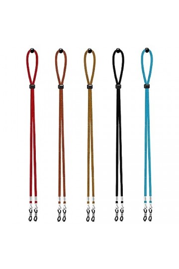 Tadipri 5 Pièces Sangle De Lunettes Faux Cuir Ficelle Sangle De Lunettes Attache Chaine Réglable Universel Pour Femmes Hommes