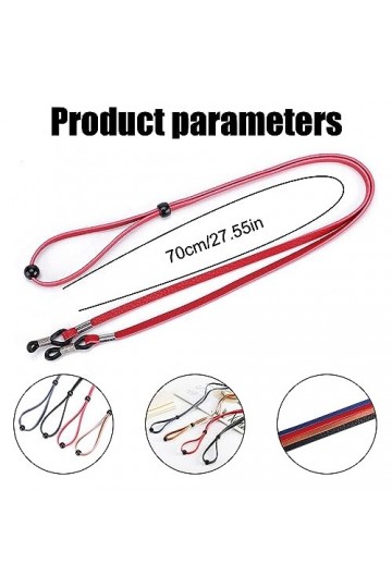 Tadipri 5 Pièces Sangle De Lunettes Faux Cuir Ficelle Sangle De Lunettes Attache Chaine Réglable Universel Pour Femmes Hommes