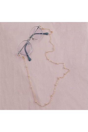 VIERSHU Lot de 3 colliers de lunettes de soleil pour femme, or, taille unique