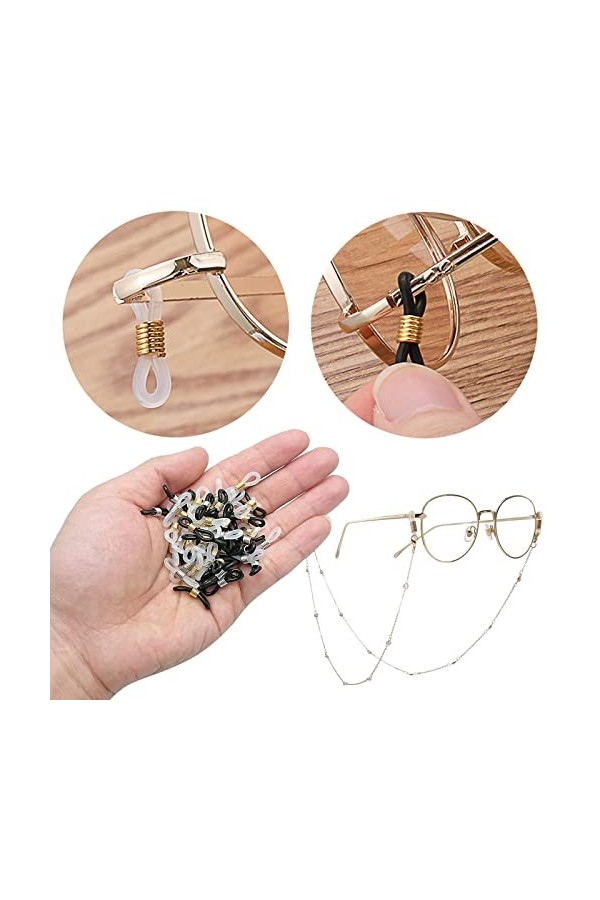 Extrémités de Chaîne de Lunettes Connecteurs DExtrémité en Caoutchouc Réglables Retenue des Extrémités Antidérapantes pour C