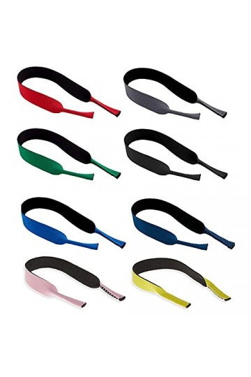 Paquet de 8 paires de Cordons à Lunettes, cordons élastiques en néoprène avec cordon de retenue pour lunettes de sport et lun