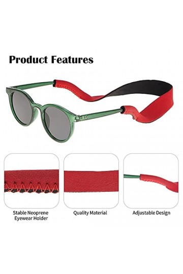 Paquet de 8 paires de Cordons à Lunettes, cordons élastiques en néoprène avec cordon de retenue pour lunettes de sport et lun