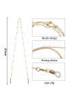 6 Pièces Chaînes de Lunettes Perlées Support de Sangle de Lunettes Longe de Couverture de Visage Support de Lunettes Perlé Sa