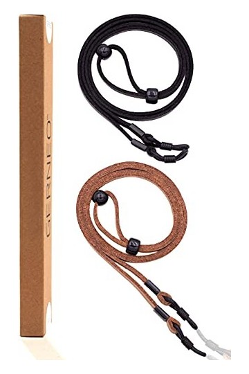 GERNEO® - Madrid - sangle lunettes de haute qualité aspect cuir et daim - sangle unisexe en cuir synthétique pour lunettes de
