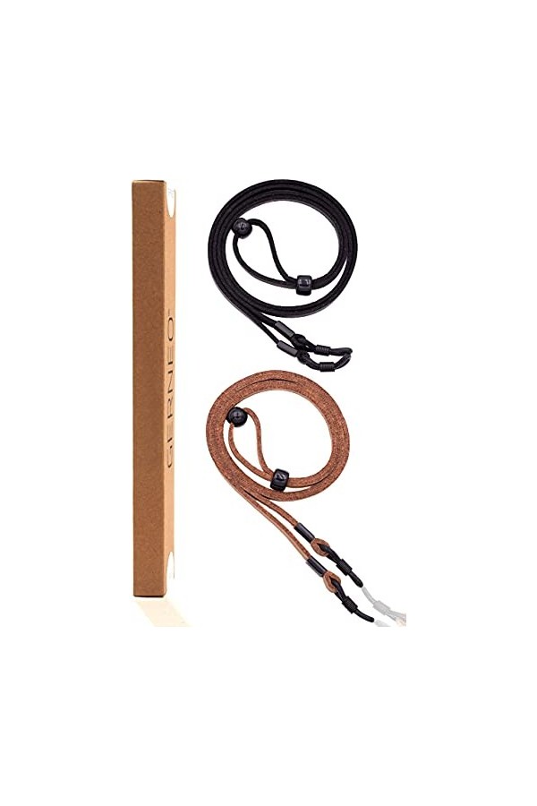 GERNEO® - Madrid - sangle lunettes de haute qualité aspect cuir et daim - sangle unisexe en cuir synthétique pour lunettes de