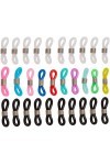 Lot de 60 embouts de chaîne de lunettes réglables en silicone antidérapant pour chaîne de lunettes de soleil - 20 x 6 mm - Co