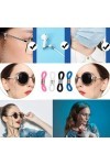 Lot de 60 embouts de chaîne de lunettes réglables en silicone antidérapant pour chaîne de lunettes de soleil - 20 x 6 mm - Co