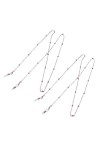 minkissy Lot de 2 cordons pour lunettes - Chaîne de lunettes - Cordon à suspendre - Chaîne de lunettes - Argenté