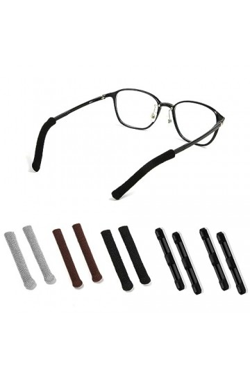 BOXOB 5 Paires de Embouts pour Branches de Lunettes, Tricotés Couvre-Bras de Lunettes et Silicone Couvre-Branches, Couvre Bra