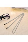 Azwood Chaîne de lunettes de vue - Cordons antidérapants - Anti-perte - Pour homme et femme, Argenté., 75 cm