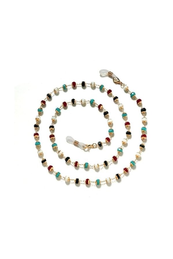 YOGAYE Chaîne de lunettes Imitation perle perlée femmes à lextérieur lunettes de soleil décontractées accessoire collier cad