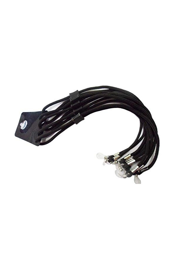 Happyupcity Lot de 10 cordons réglables en nylon tressé antidérapant pour lunettes de soleil Unisexe Noir